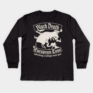 Funny Black Death European Tour Kids Long Sleeve T-Shirt